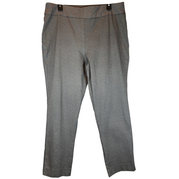 Counterparts Pants - Counterparts Pull-On Straight Leg Pants Stretch Women's Size 18 Preppy Geometric